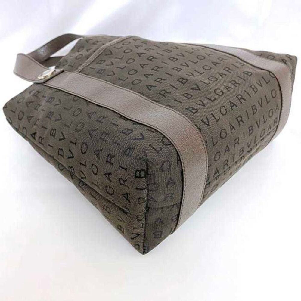 Bulgari Logo Mania Brown Canvas Tote Bag (Pre-Owned) - Picture 8 of 11